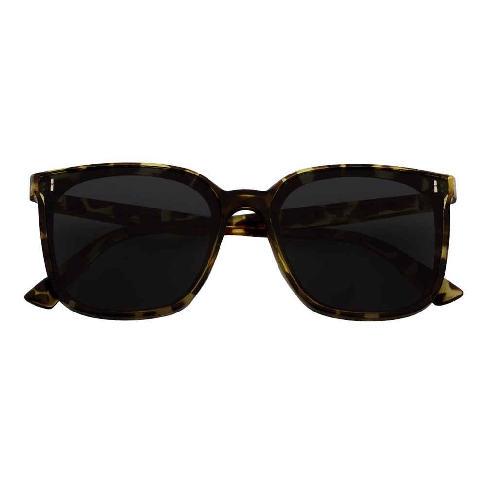 Polarized Womens Oversize Square Cat Eye Sunglasses Green Tortoise Smoke Tint